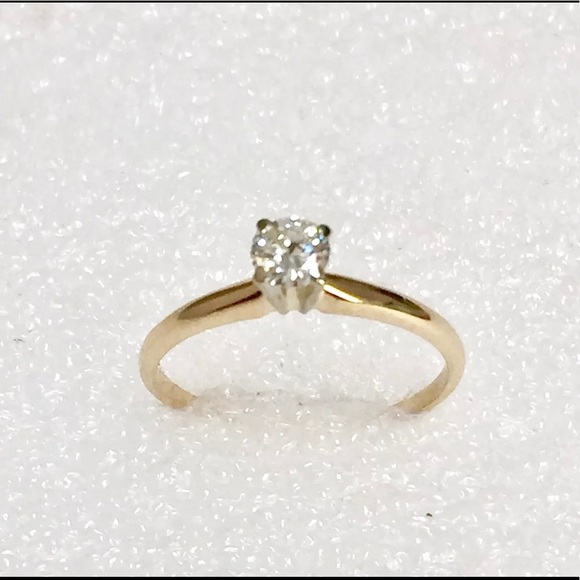 14K .25 Carat Solid Gold Diamond Solitaire S12 6.5 stamped 14k - Picture 4 of 12
